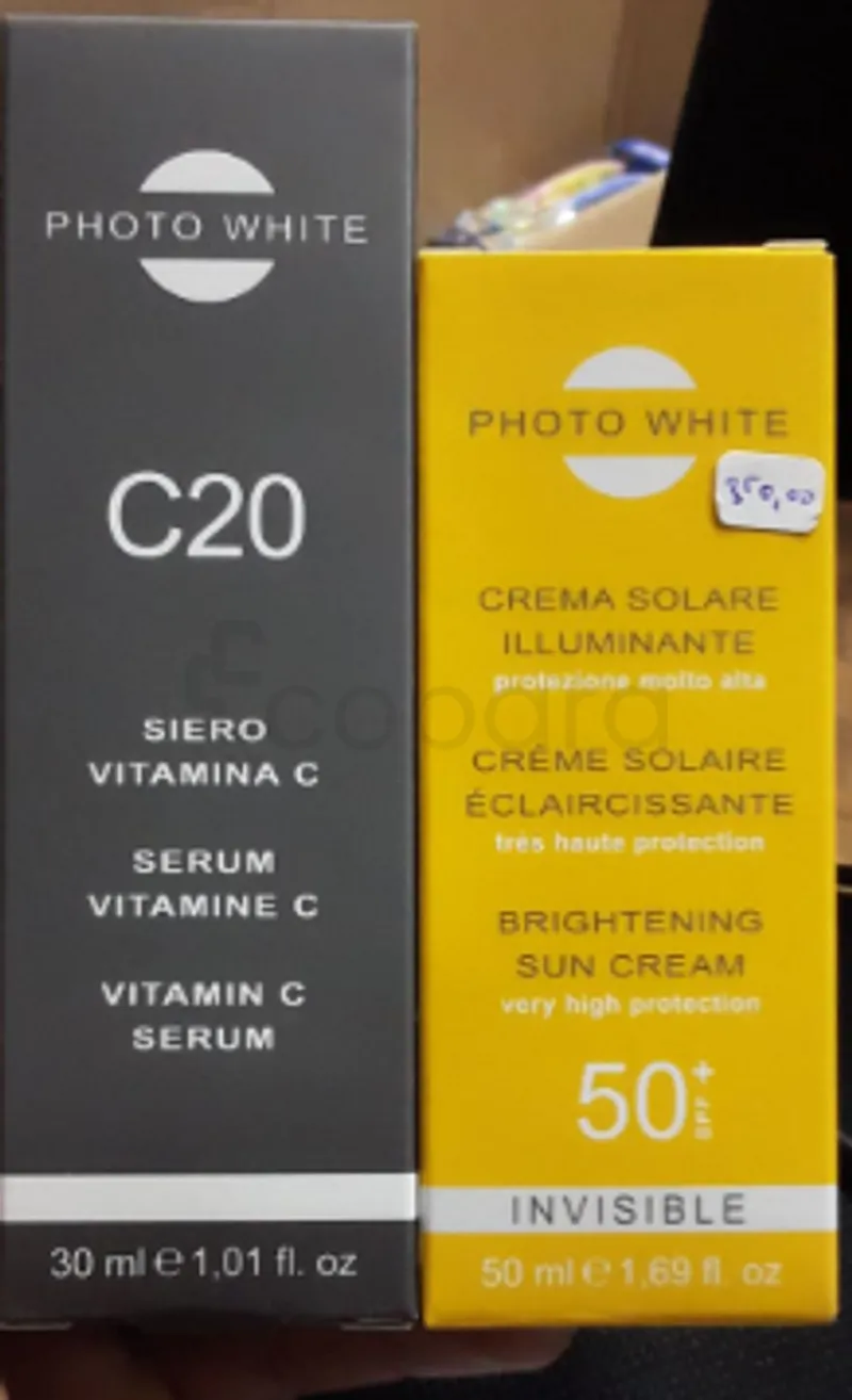 BP PHOTO WHITE SERUM VITAMINE C 30ML + PHOTO WHITE CREME SOLARE ECLAIRCISSANTE INVISIBLE SPF50 50ML