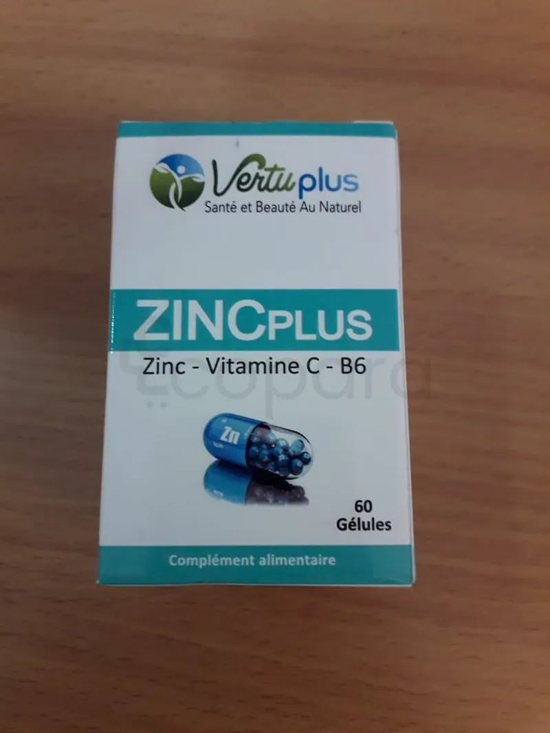 VERTUPLUS ZINC PLUS ZINC VITAMINE C ET B6 BOITE DE 60 GELULES