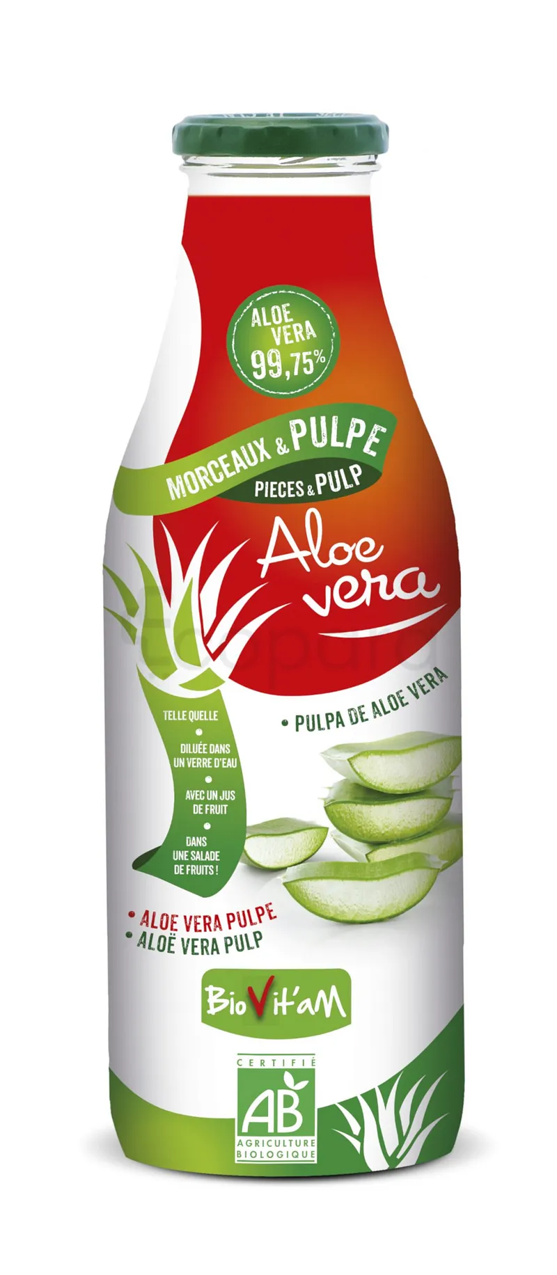 BIOVITAM JUS D'ALOE VERA AVEC MORCEAUX PULPE 1L