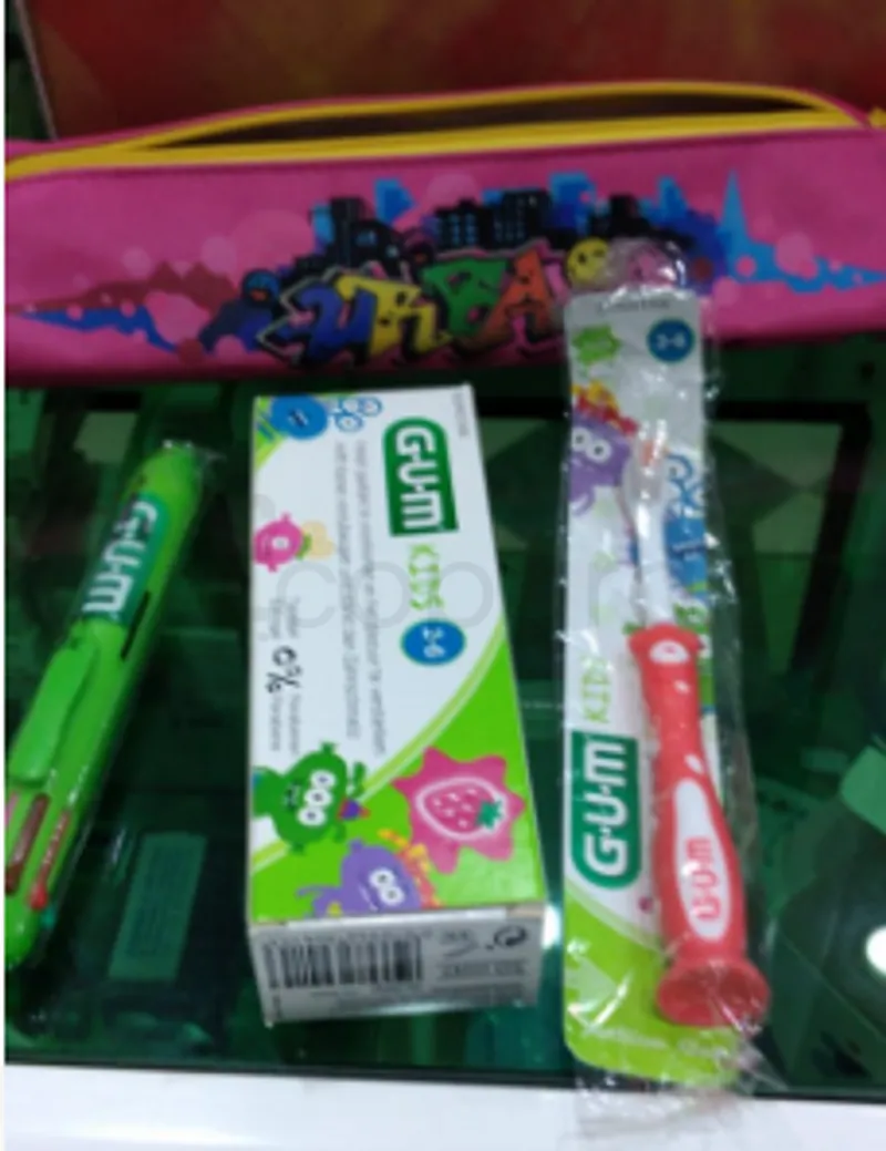 GUM TROUSSE BROSSE A DENTS KIDS + DENTIFRICE KIDS + STYLO