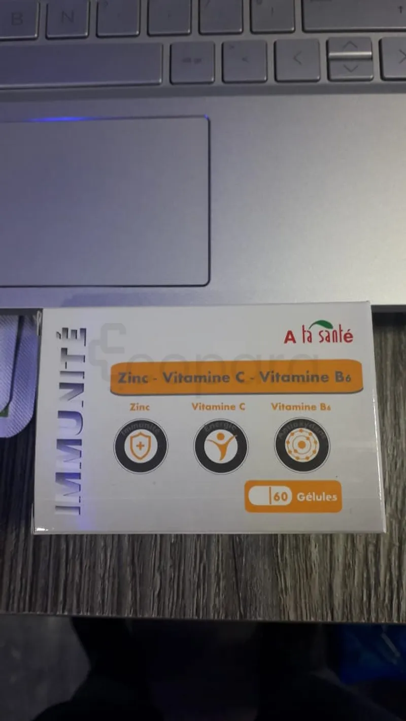 IMMUNITE ZINC VITAMINE C VITAMINE B6 BOITE DE 60 GELULES