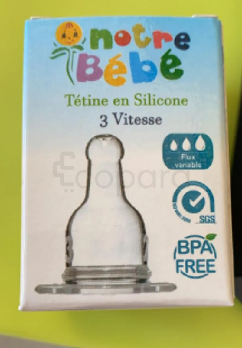 NOTRE BEBE TETINE EN SILICONE 3 VITESSE BPA FREE REFERENCE BD026-3