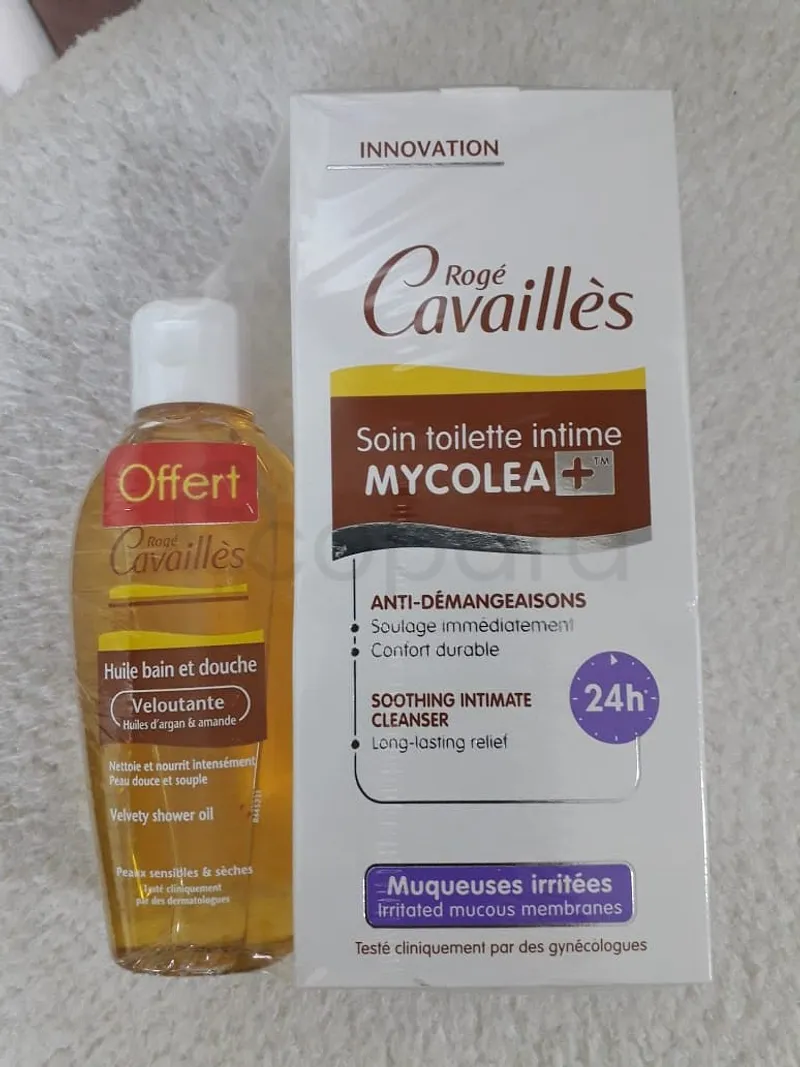 ROGE CAVAILLES PACK MYCOLEA PLUS SOIN TOILETTE INTIME 200ML + HUILE BAIN DE DOUCHE VELOUTANTE 75ML