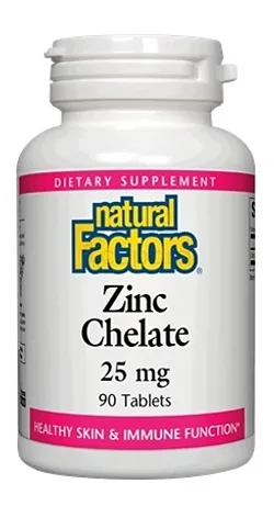 NATURAL FACTORS ZINC CHELATE 25MG BOITE DE 90 COMPRIMES