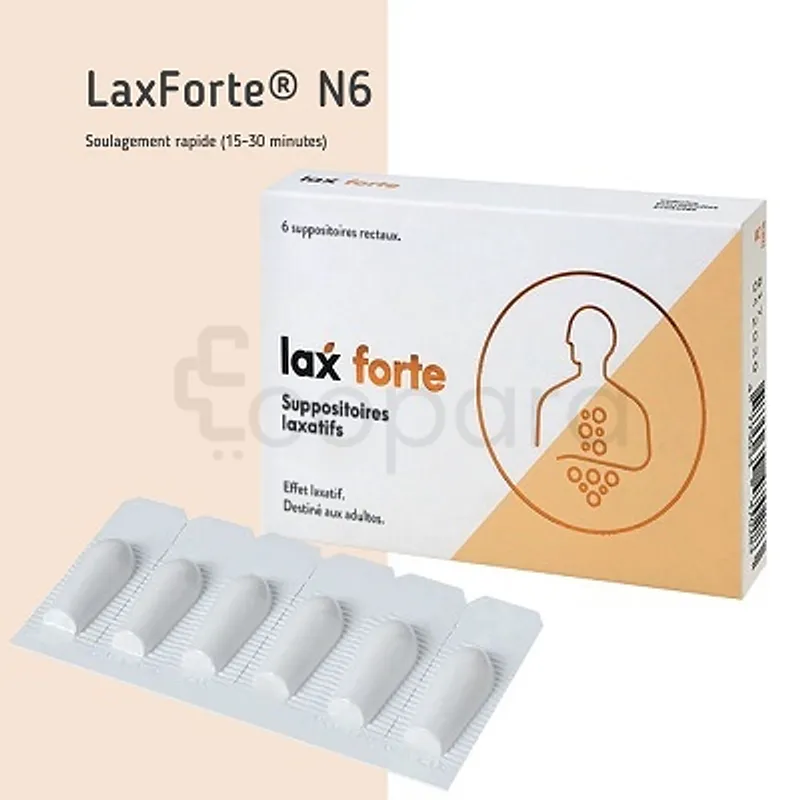 LAX FORTE ADULTE BOITE DE 6 SUPPOSITOIRES