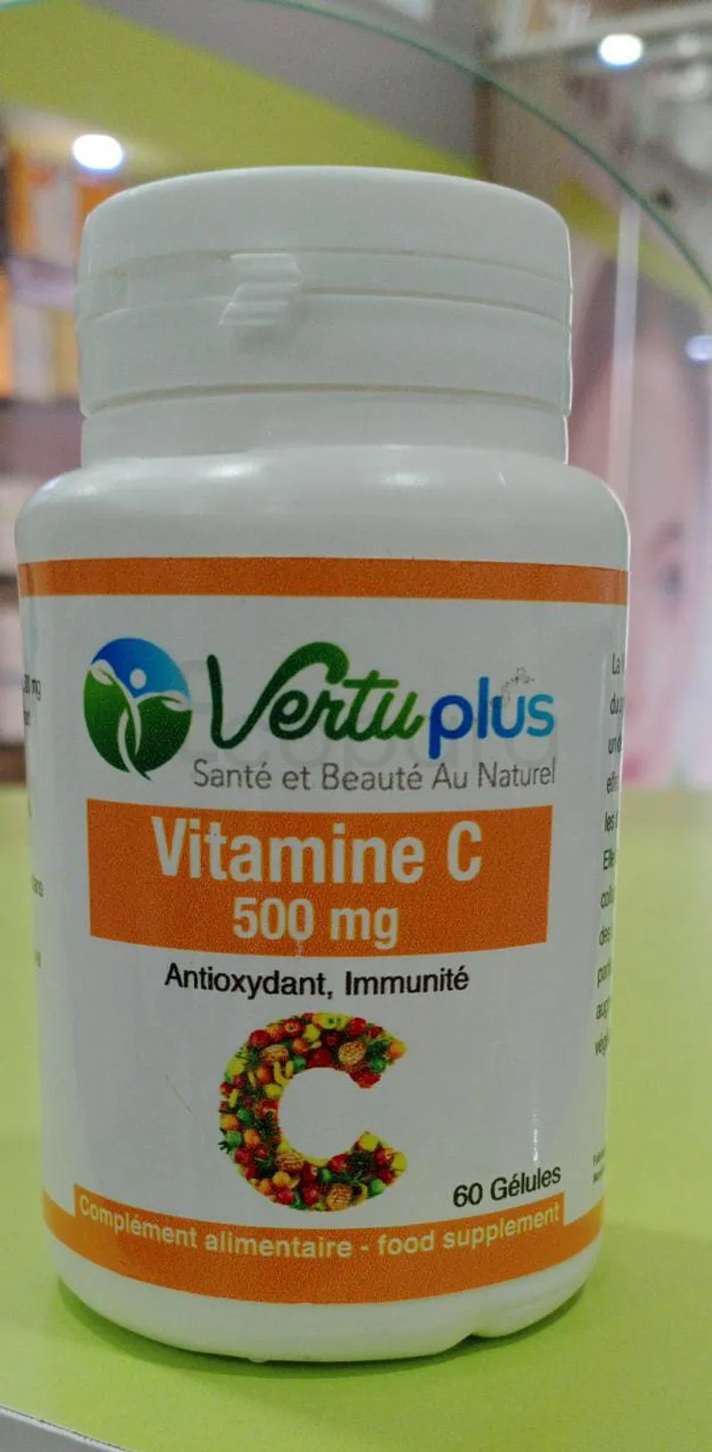 VERTUPLUS VITAMINE C 500MG BOITE DE 60 GELULES