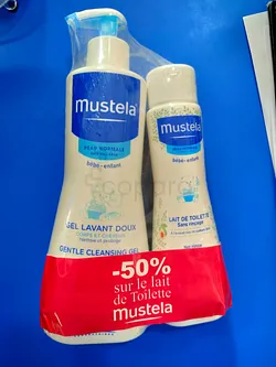 MUSTELA PACK GEL LAVANT DOUX 500ML + -50% SUR LE LAIT DE TOILETTE 200ML