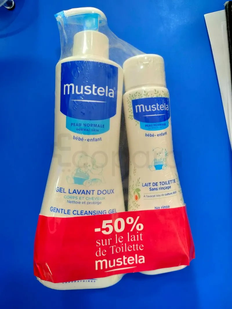 MUSTELA PACK GEL LAVANT DOUX 500ML + -50% SUR LE LAIT DE TOILETTE 200ML