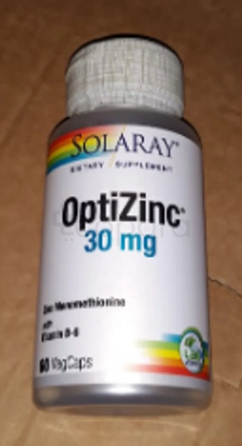 SOLARAY OPTIZINC 30MG BOITE DE 60 CAPSULES