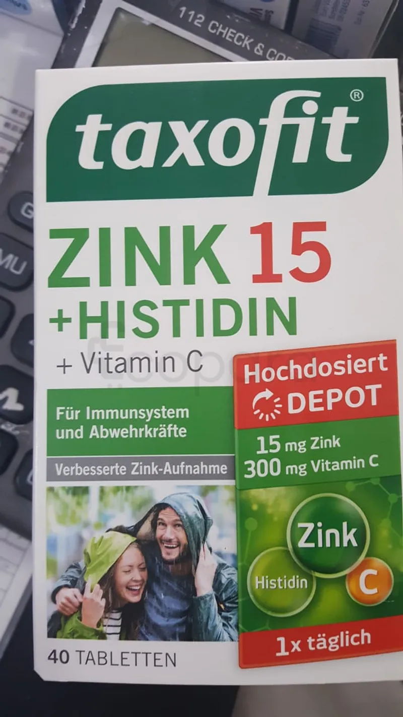TAXOFIT ZINK 15 + HISTIDIN + VITAMINE C BOITE DE 40 COMPRIMES