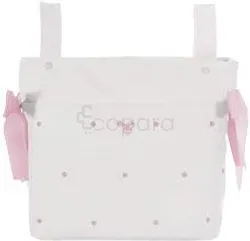 UZTURRE SAC A LANGER BEBE EN CUIR BLANC ET ROSE