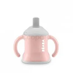 BEABA TASSE D'APPRENTISSAGE 3EN1 AVEC TETINE ROSE 150ML
