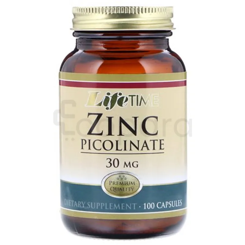 LIFETIME ZINC PICOLINATE 30MG BOITE DE 100 CAPSULES