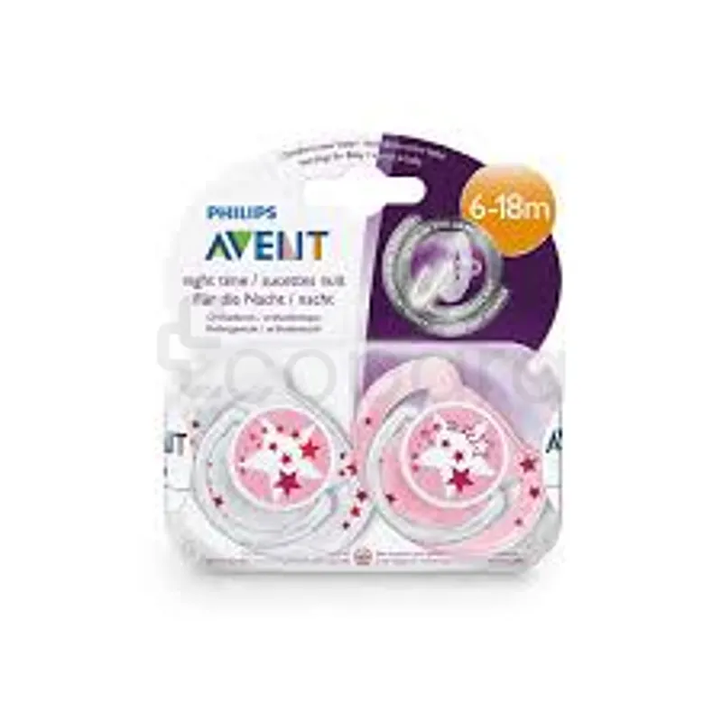AVENT SUCETTES ORTHODONTIQUES 6-18MOIS ROSE ET BLANC BOITE DE 2 REFERENCE SCF172/70