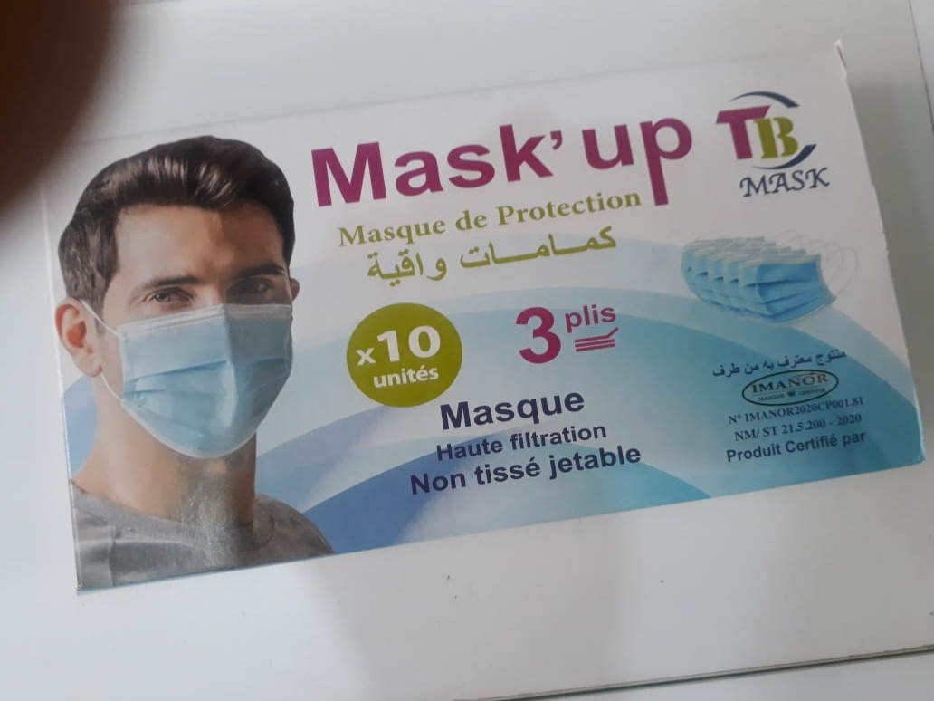 MASK'UP MASQUES DE PROTECTION 3 PLIS BOITE DE 10