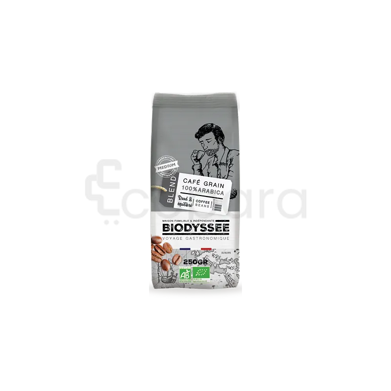 BIODYSSE CAFE GRAIN 100% ARABICA MEDIUM 250G