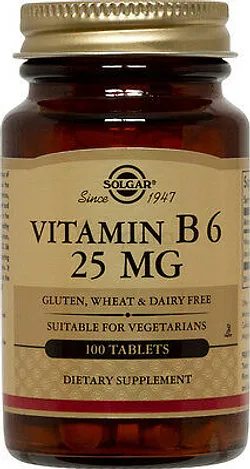 SOLGAR VITAMIN B6 25MG BOITE DE 100 COMPRIMES