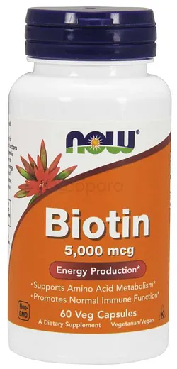 NOW BIOTIN 5000MG BOITE DE 60 CAPSULES