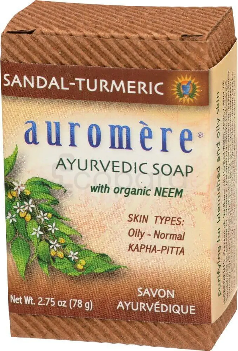 AUROMERE SANDAL TURMERIQUE SAVON AYURVEDIQUE 78G