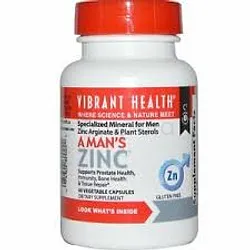VIBRANT HEALTH AMAN'S ZINC BOITE DE 60 CAPSULES