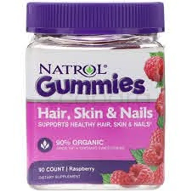 NATROL GUMMIES HAIR SKIN AND NAILS RASPBERRY BOITE DE 90