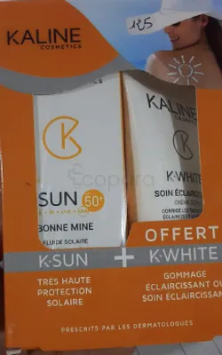 KALINE PACK K-SUN FLUIDE SOLAIRE BONNE MINE SPF50+ 50ML + K-WHITE SOIN ECLAIRCISSANT CREME DE NUIT 50ML