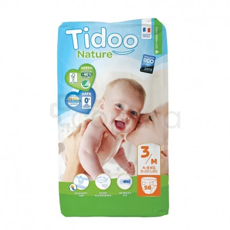 TIDOO COUCHES NEWBORN T3 TAILLE M 4-9KG BOITE DE 56