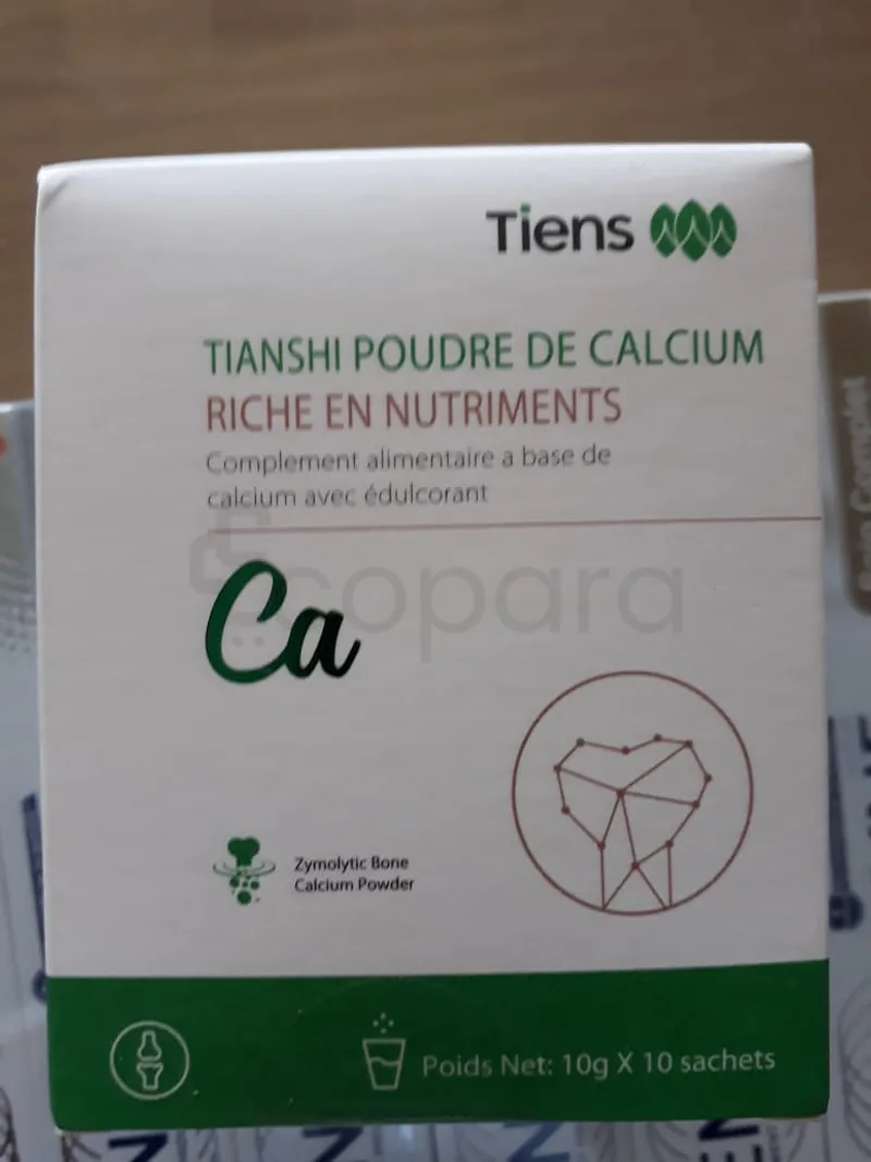 TIENS TIANSHI POUDRE DE CALCIUM RICHE EN NUTRIMENTS BOITE DE 10 SACHETS