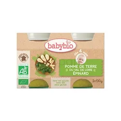 BABYBIO PETIT POT POMME DE TERRE EPINARD 2*130G BOITE DE 2