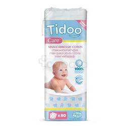 TIDOO CARE MAXI CARRES DE COTON POUR BEBE BOITE DE 80
