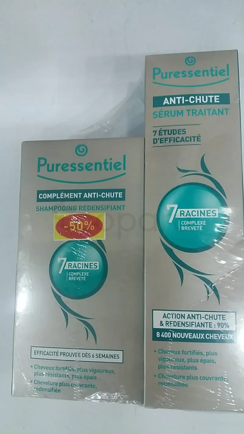 PURESSENTIEL PACK ANTI-CHUTE SERUM TRAITANT 7 RACINES 150ML + SHAMPOOING REDENSIFIANT -50%