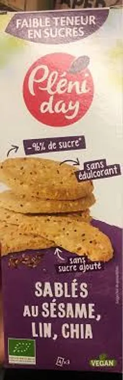 PLENIDAY SABLES SANS SUCRE AUX GRAINES 105G
