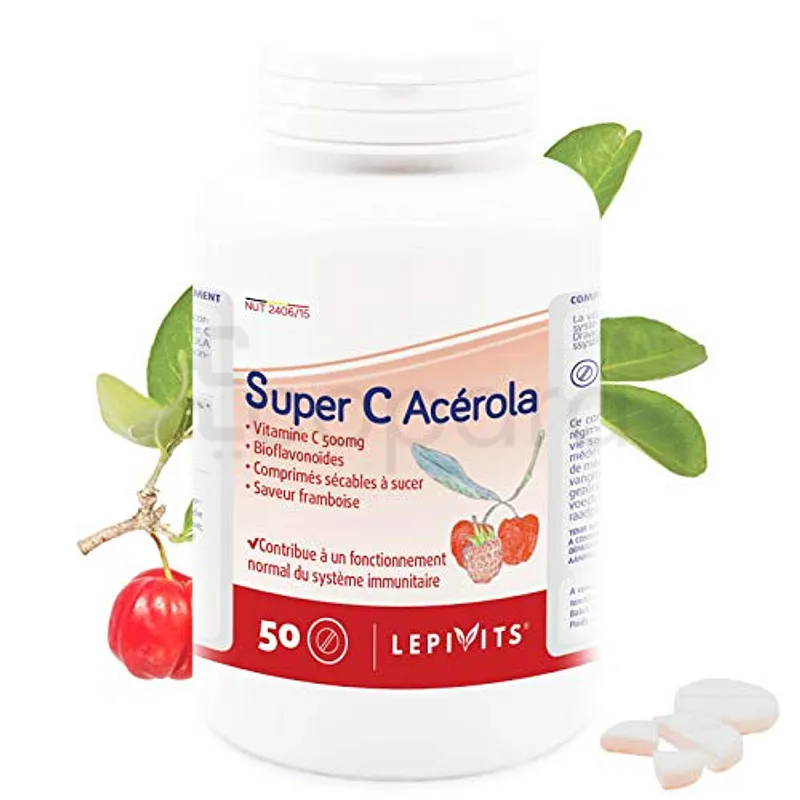 LEPIVITS SUPER C ACEROLA BOITE DE 50 COMPRMES A SUCER