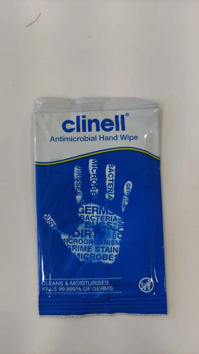 CLINELL ANTIMICROBILAL HAND WIPES BOITE DE 100