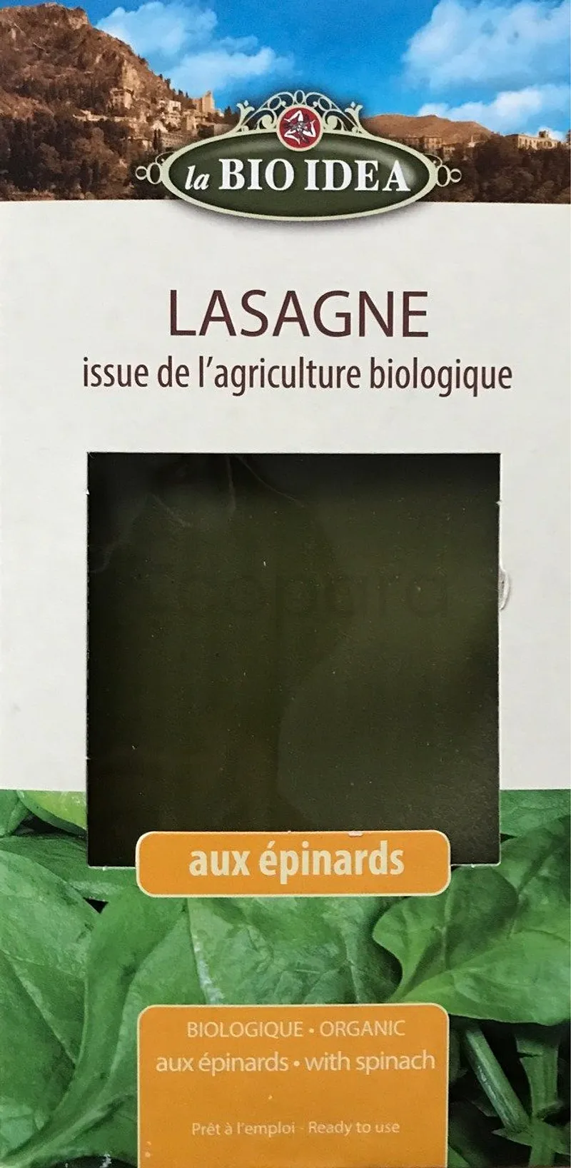 LA BIO IDEA LASAGNE AUX EPINARDS 250G