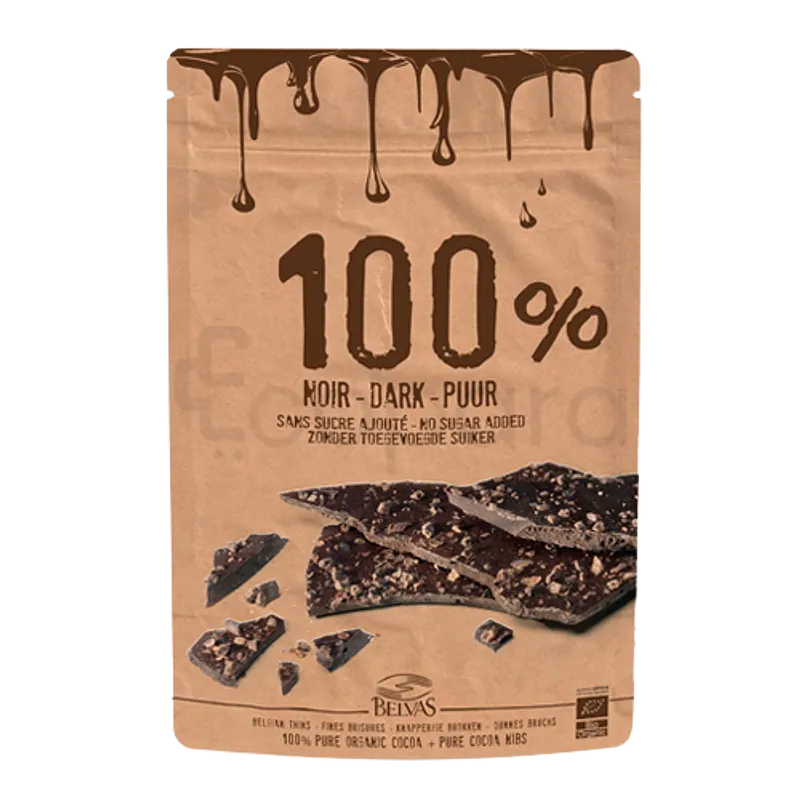 BELVAS CHOCOLAT NOIR 100% SANS SUCRE 80G