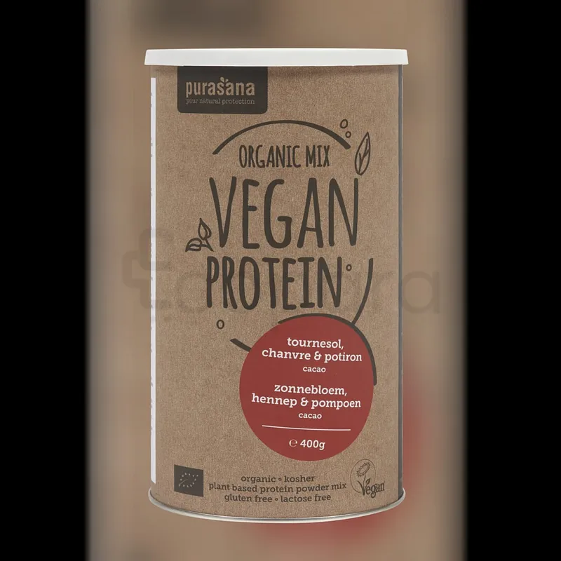 PURASANA PROTEINES VEGETALES TOURNESOL CHANVRE POTIRON CACAO 400G REFERENCE PROTPM04