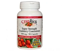 NATURAL FACTORS CRANRICH SUPER STRENGTH 500MG BOITE DE 90 CAPSULES