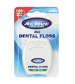 ACTIVE ORAL CARE MINT DENTAL FLOSS 100 METRES WAXED