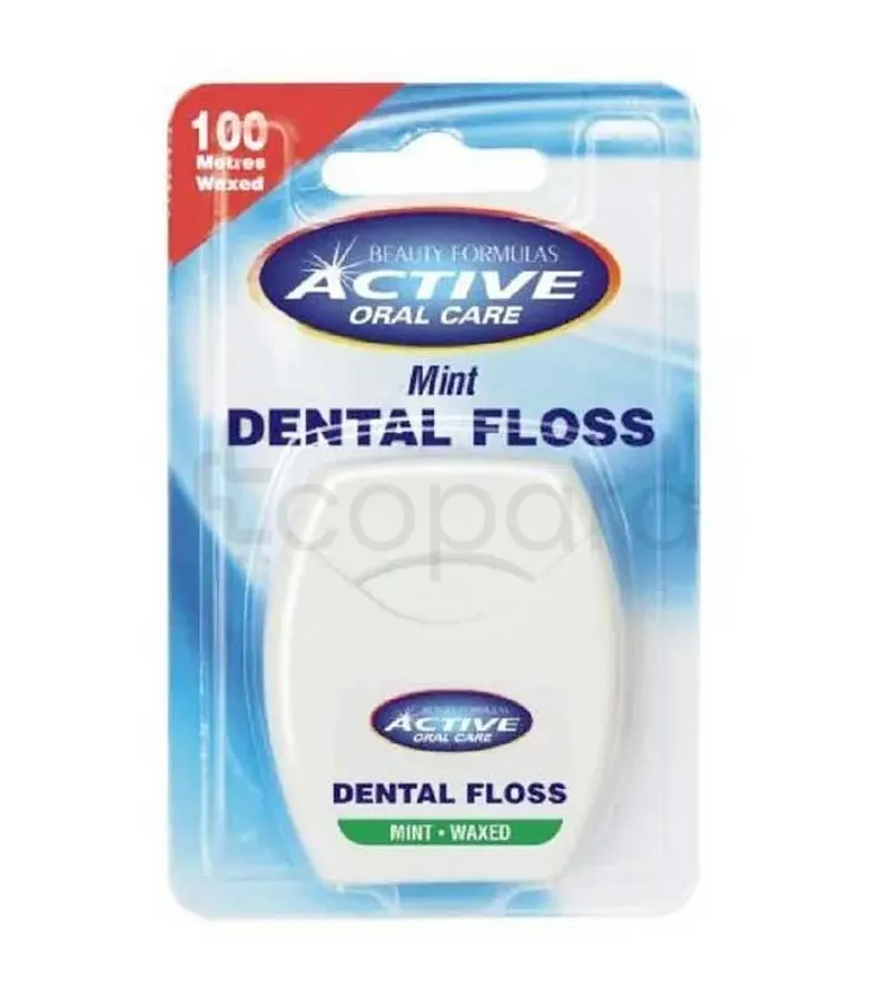 ACTIVE ORAL CARE MINT DENTAL FLOSS 100 METRES WAXED