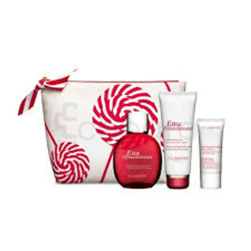 CLARINS COFFRET EAU DYNAMISANTE 100ML + LAIT HYDRATANT 100ML + GOMMAGE 30ML