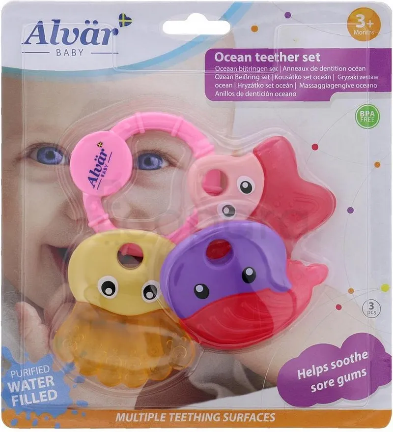 ALVAR BABY ANNEAUX MULTIPLE TEETHING SURFACES BOITE DE 3