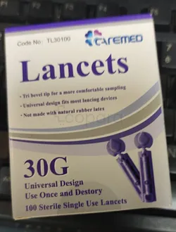 CAREMED LANCETS STERILES 30G BOITE DE 100