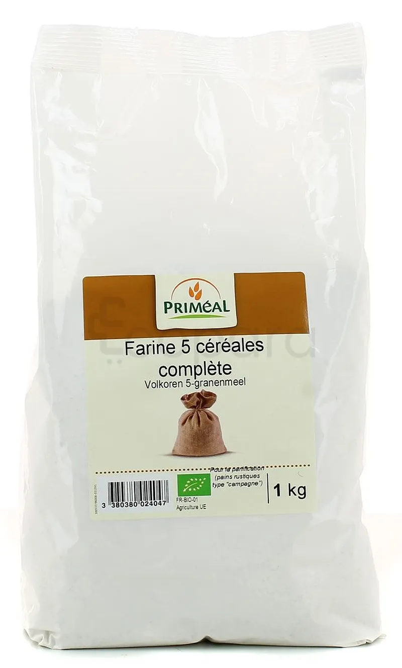 PRIMEAL FARINE 5 CEREALES COMPLETE 1KG
