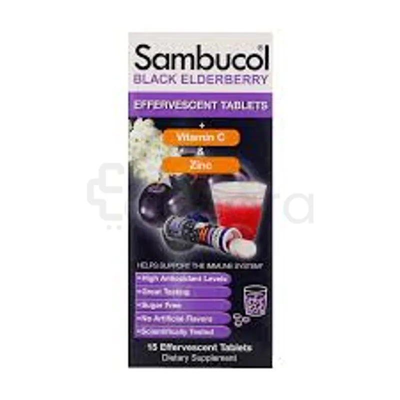 SAMBUCOL BLACK ELDERBERRY BOITE DE 15 COMPRIMES EFFERERVESCENTS