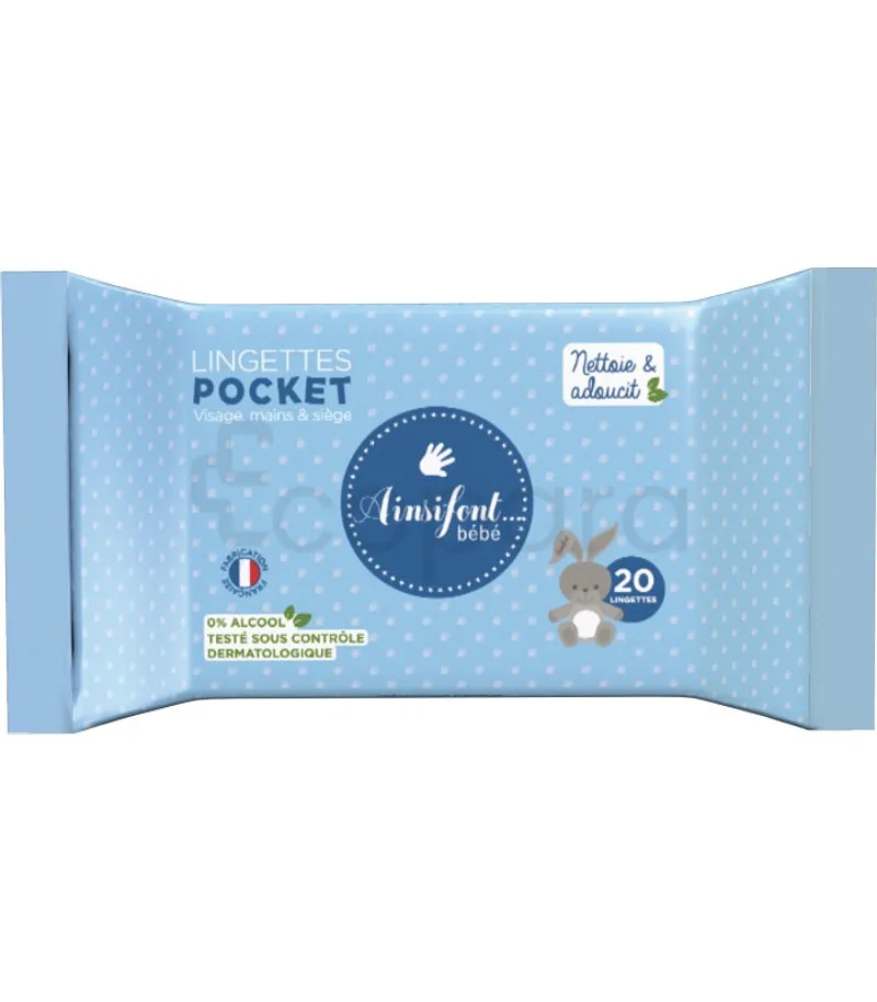 AINSIFONT LINGETTES DERMO NETTOYANTES BOITE DE 20