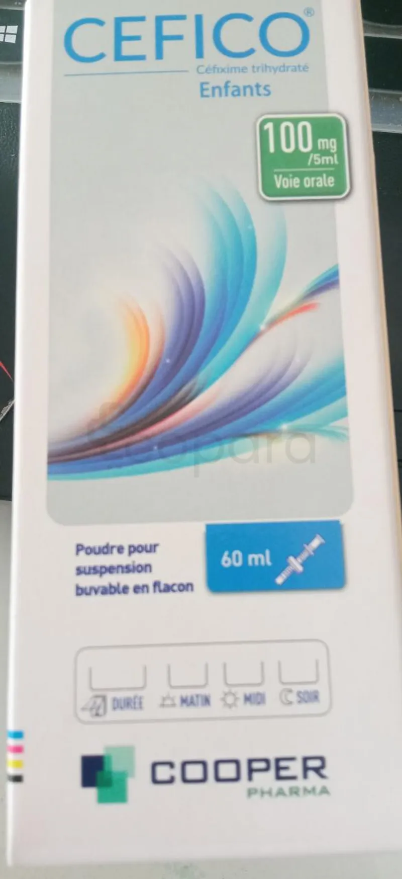 CEFICO 100MG/5ML ENFANT POUDRE POUR SUSPENSION BUVABLE EN FLACON 60ML