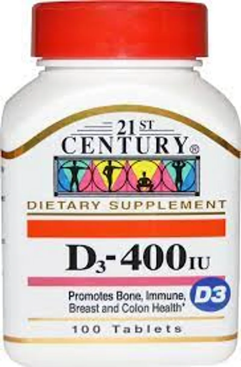 21ST CENTURY D3 400IU 10MCG BOITE DE 100 COMPRIMES