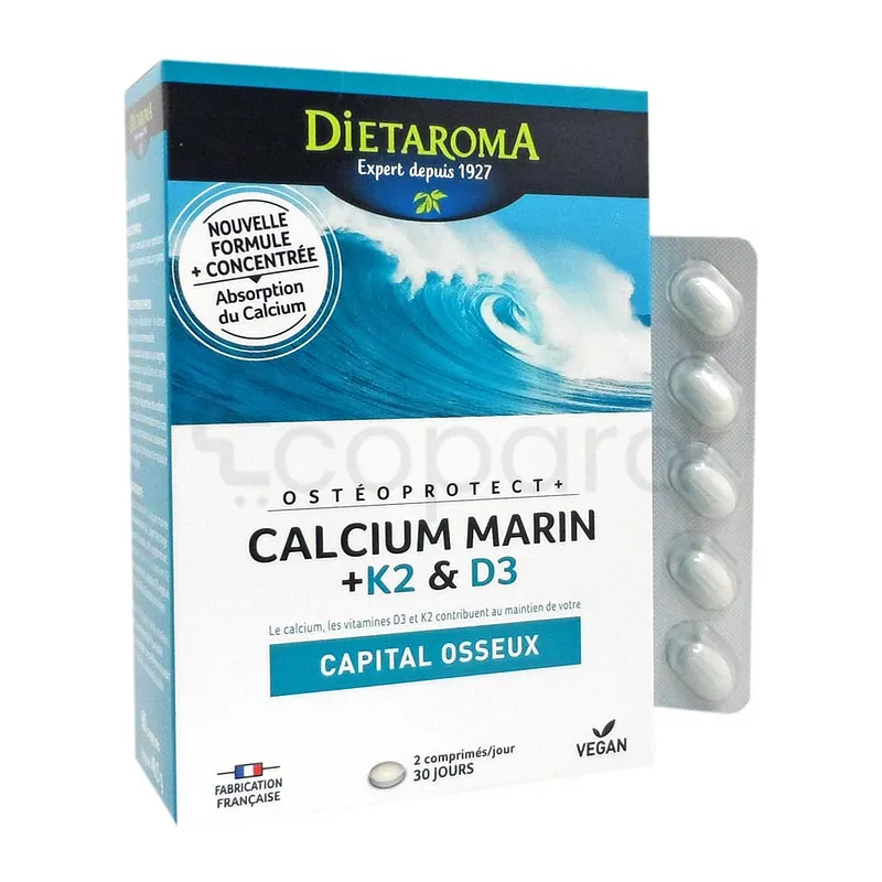DIETAROMA CALCIUM MARIN + K2 & D3 CAPITAL OSSEUX BOITE DE 60 COMPRIMES