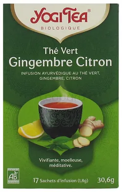 YOGI TEA THE VERT GINGEMBRE CITRON BOITE DE 17 SACHETS